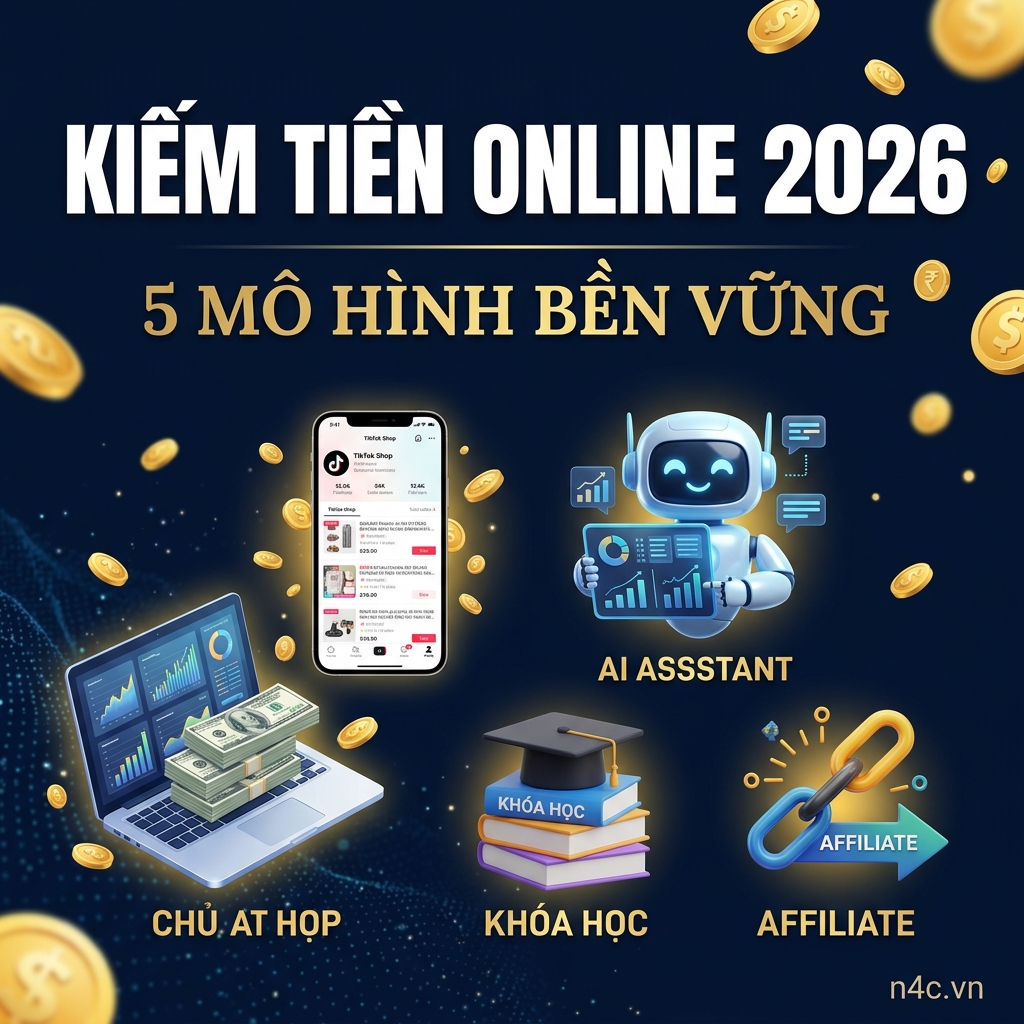5 Mô Hình Kiếm Tiền Online Bền Vững Nhất 4/2026